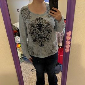 Long sleeve burn out shirt